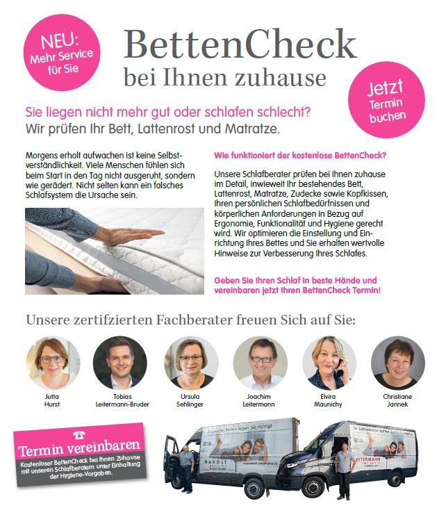 Bettencheck Zuhause BadenBaden Offenburg Kehl Betten Leitermann und Betten Rabolt - Offenburg und Baden-Baden