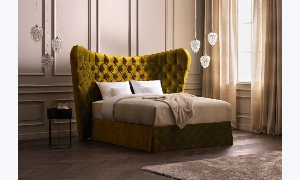 SCHRAMM beds at Betten Leitermann 2024 - Betten Leitermann und Betten Rabolt - Offenburg und Baden-Baden Elegenates Bett der Marke Schramm, als Symbolbild für Schramm Betten bei Betten Leitermann