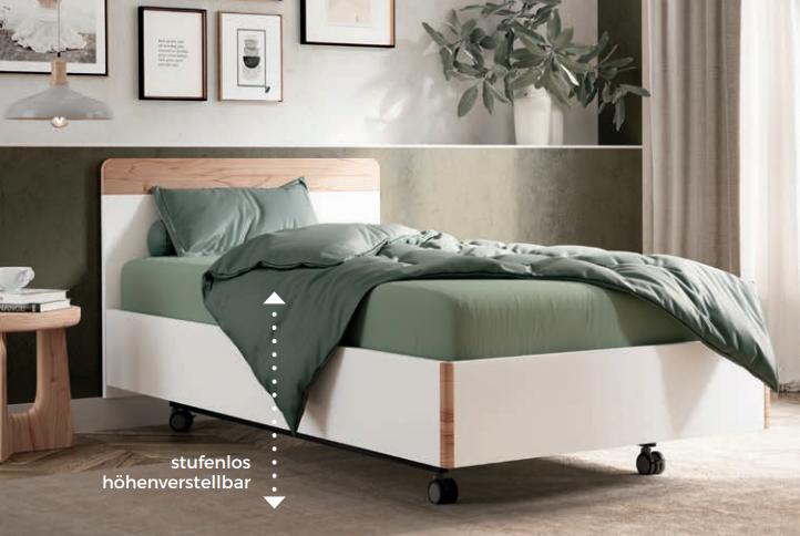 Kirchner Komfort-Betten - Betten Leitermann und Betten Rabolt - Offenburg und Baden-Baden Kirchner Sanalift Komfortbett in weiss mit Buche